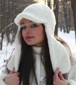 Шапка ушанка зайка из мериносовой шерсти