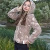 Шерстяной женский жакет из овечей Осень (с капюшоном)