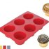 Силиконовая формочка для выпечки для пышек глубокая (6 пышек)