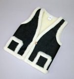 Жилет шерстяной овечий (детский джинса с опушкой)