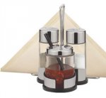 Набор соль, перец, салса и салфетки CLUB с подставкой