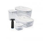 Пищевые боксы 2 700 мл. + 1 500 мл. +1 300 мл. + 500 мл. с насосом в наборе Dafi Set4