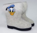 Валеночки для детей на подошве (белые с меховой отделкой)