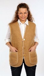 Жилет шерстяной верблюжий (3 пуговицы)