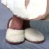 Шерстяные тапки-шлепанцы с овечьей шерстью