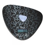 Весы бытовые электронные для кухни черный цветы