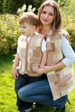 Мериносовый детский жилет шерстяной Светлый Кантри