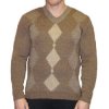 Свитер с натуральной верблюжьей шерстью мужской с ромбами
