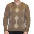 Свитер с натуральной верблюжьей шерстью мужской с ромбами